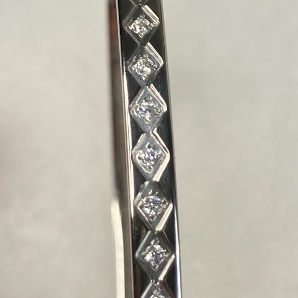 Antian Accessories™ Stainless Steel Silver Plated Zirconia Bangle Bracelet - Picture 5 of 7